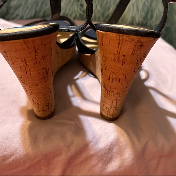 Jessica Simpson blue cork wedge heels - Picture 3 of 5